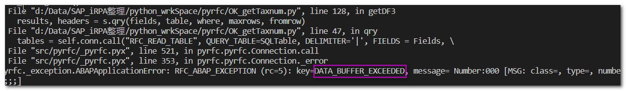 RFC_READ_TABLE Buffer Exceeded